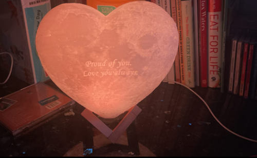3D Printing Personalized Heart-Shaped Moon Lamp with Picture Text for Kids Friends Lover Birthday Anniversary Christmas Easter Gifts photo review